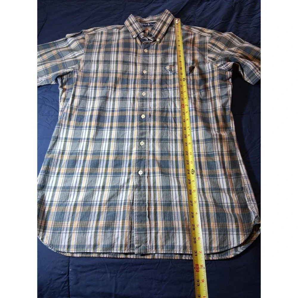 Polo Ralph Lauren Brown‎ Green Safari Plaid Short Sleeve Work Shirt Medium